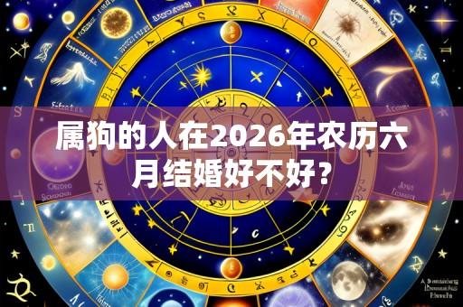 属狗的人在2026年农历六月结婚好不好?