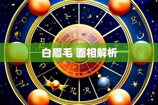 白眉毛 面相解析