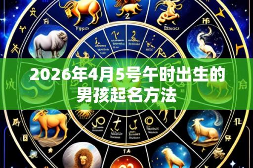 2026年4月5号午时出生的男孩起名方法
