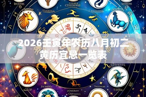 2026壬寅年农历八月初二黄历宜忌一览表