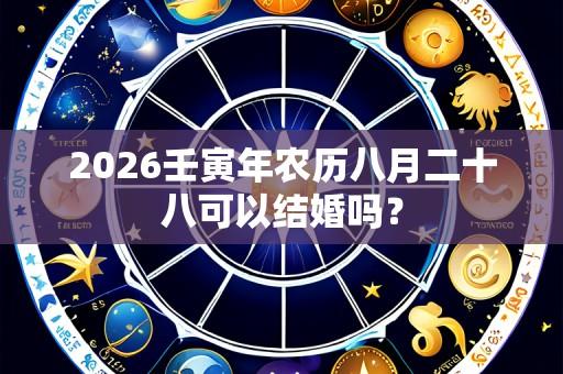 2026壬寅年农历八月二十八可以结婚吗？