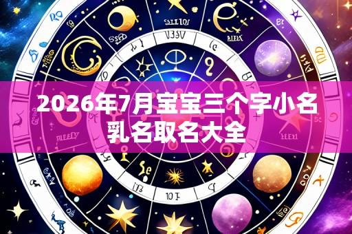 2026年7月宝宝三个字小名乳名取名大全