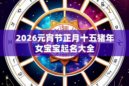2026元宵节正月十五猪年女宝宝起名大全