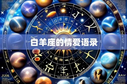 白羊座的情爱语录