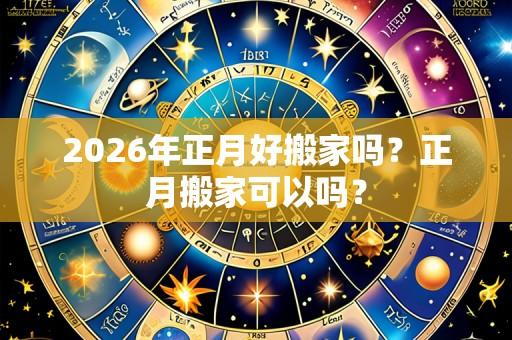 2026年正月好搬家吗？正月搬家可以吗？