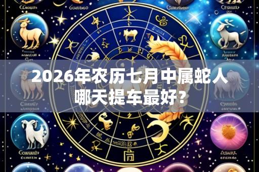 2026年农历七月中属蛇人哪天提车最好?