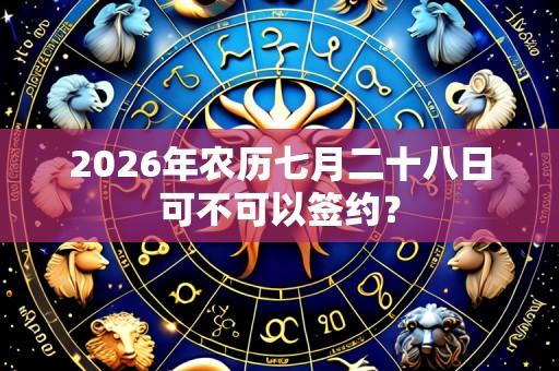 2026年农历七月二十八日可不可以签约?