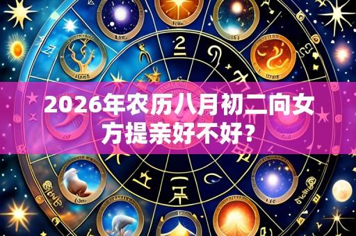 2026年农历八月初二向女方提亲好不好?
