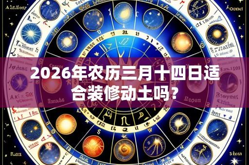 2026年农历三月十四日适合装修动土吗?