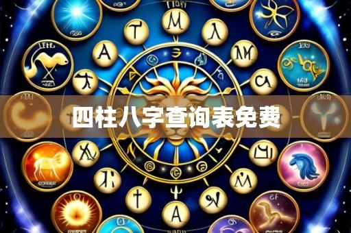 四柱八字查询表免费