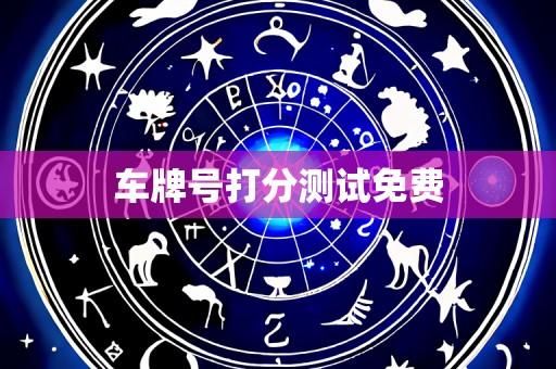 车牌号打分测试免费