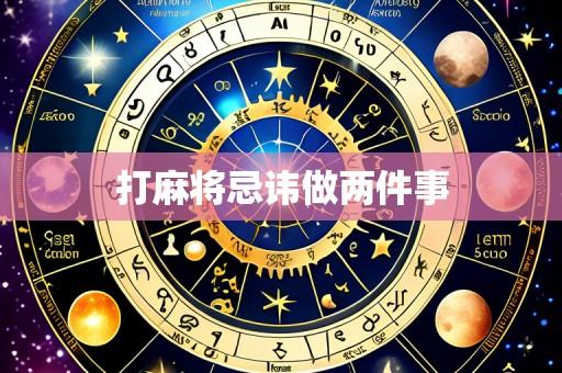 打麻将忌讳做两件事