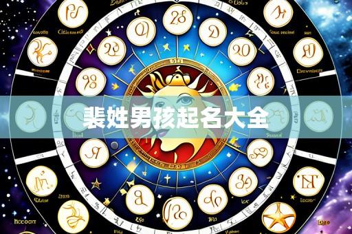 裴姓男孩起名大全