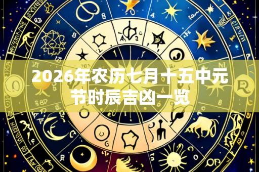 2026年农历七月十五中元节时辰吉凶一览