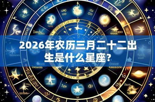 2026年农历三月二十二出生是什么星座？