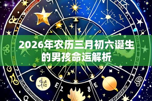 2026年农历三月初六诞生的男孩命运解析