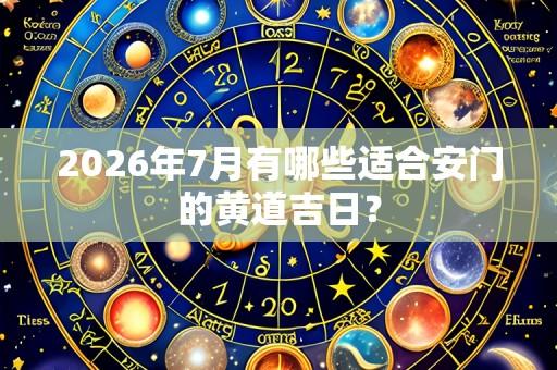 2026年7月有哪些适合安门的黄道吉日？