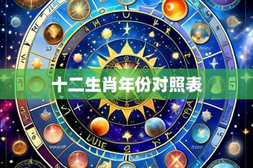 十二生肖年份对照表