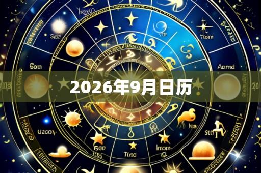 2026年9月日历