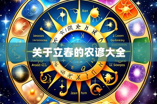 关于立春的农谚大全