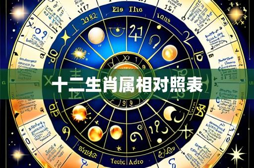 十二生肖属相对照表
