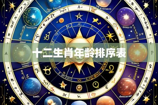 十二生肖年龄排序表