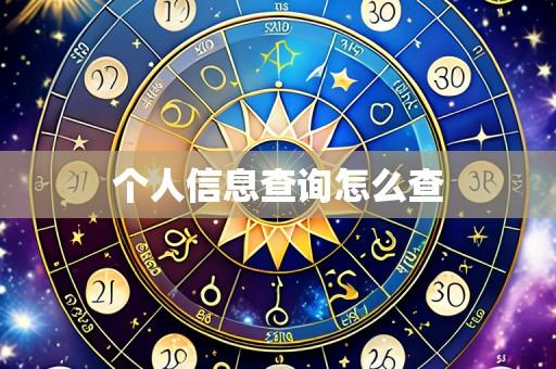 个人信息查询怎么查
