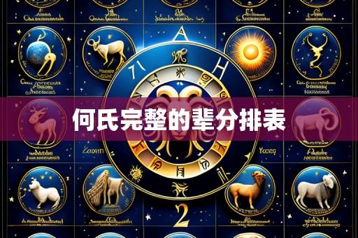 何氏完整的辈分排表