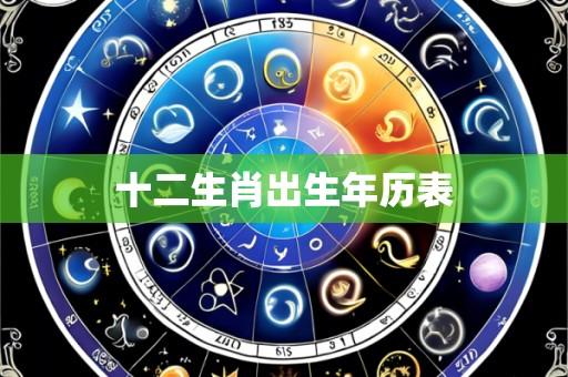 十二生肖出生年历表