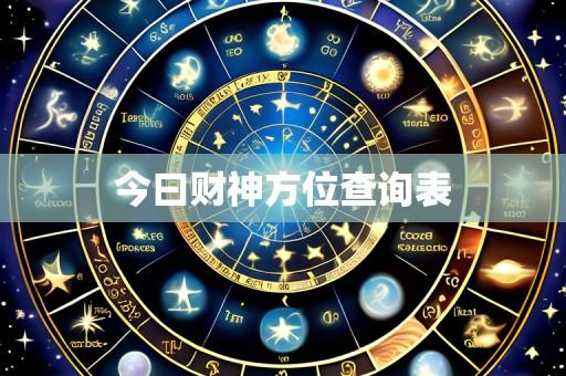 今曰财神方位查询表