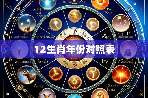 12生肖年份对照表