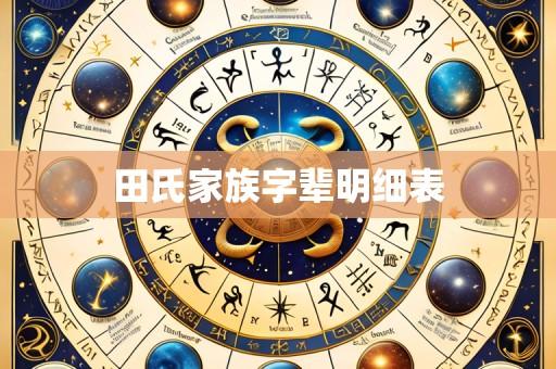 田氏家族字辈明细表