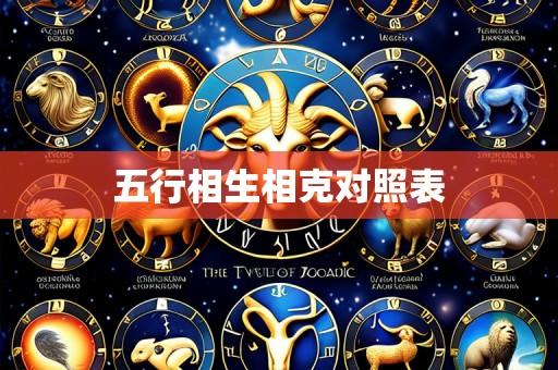 五行相生相克对照表