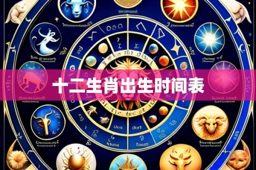 十二生肖出生时间表