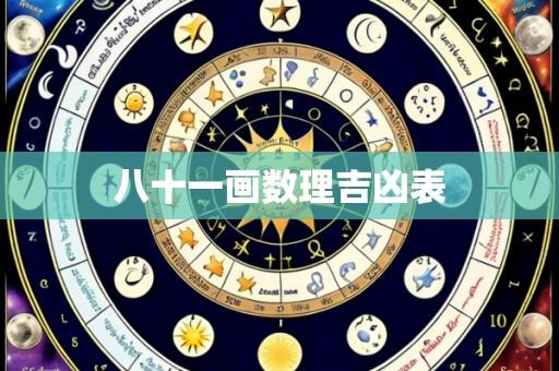 八十一画数理吉凶表