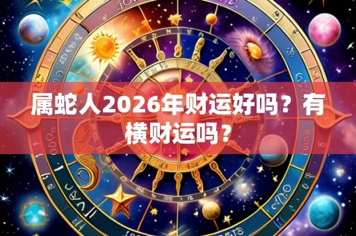 属蛇人2026年财运好吗？有横财运吗？