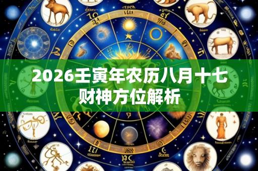 2026壬寅年农历八月十七财神方位解析