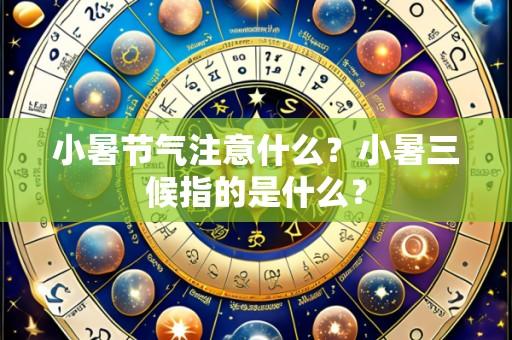 小暑节气注意什么?小暑三候指的是什么?