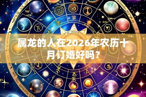 属龙的人在2026年农历十月订婚好吗？