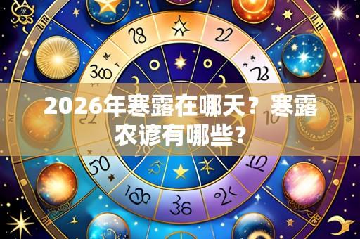 2026年寒露在哪天?寒露农谚有哪些?