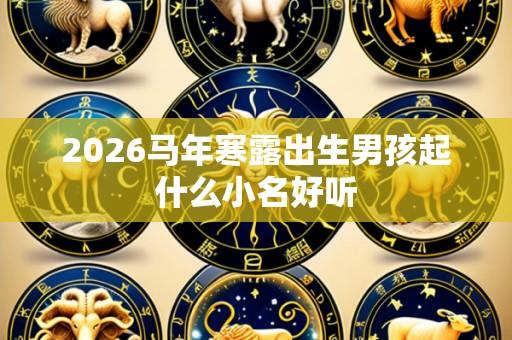 2026马年寒露出生男孩起什么小名好听
