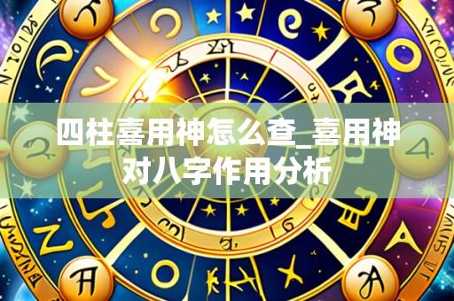四柱喜用神怎么查_喜用神对八字作用分析