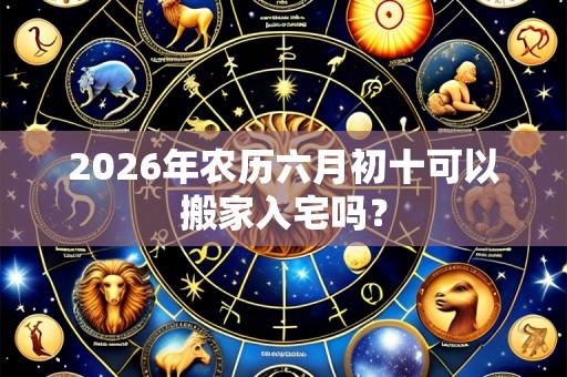 2026年农历六月初十可以搬家入宅吗？