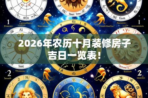 2026年农历十月装修房子吉日一览表!