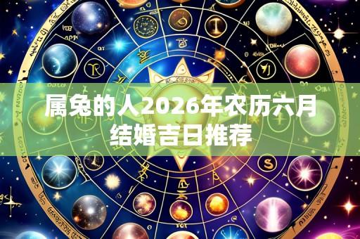 属兔的人2026年农历六月结婚吉日推荐
