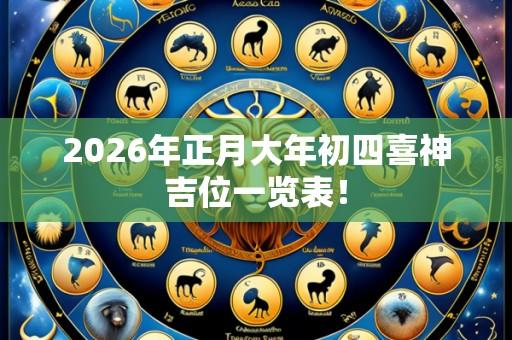 2026年正月大年初四喜神吉位一览表！