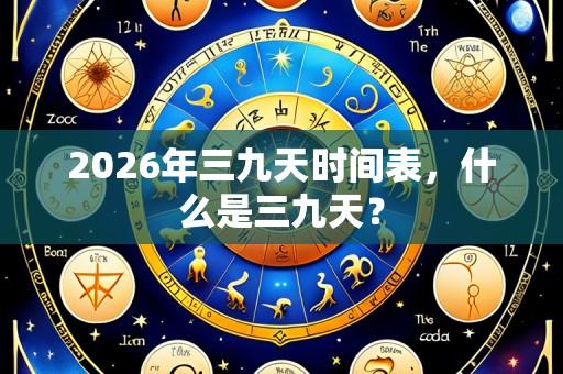2026年三九天时间表,什么是三九天?