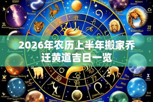 2026年农历上半年搬家乔迁黄道吉日一览