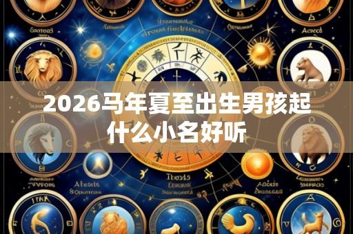 2026马年夏至出生男孩起什么小名好听