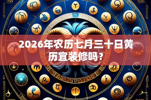 2026年农历七月三十日黄历宜装修吗?